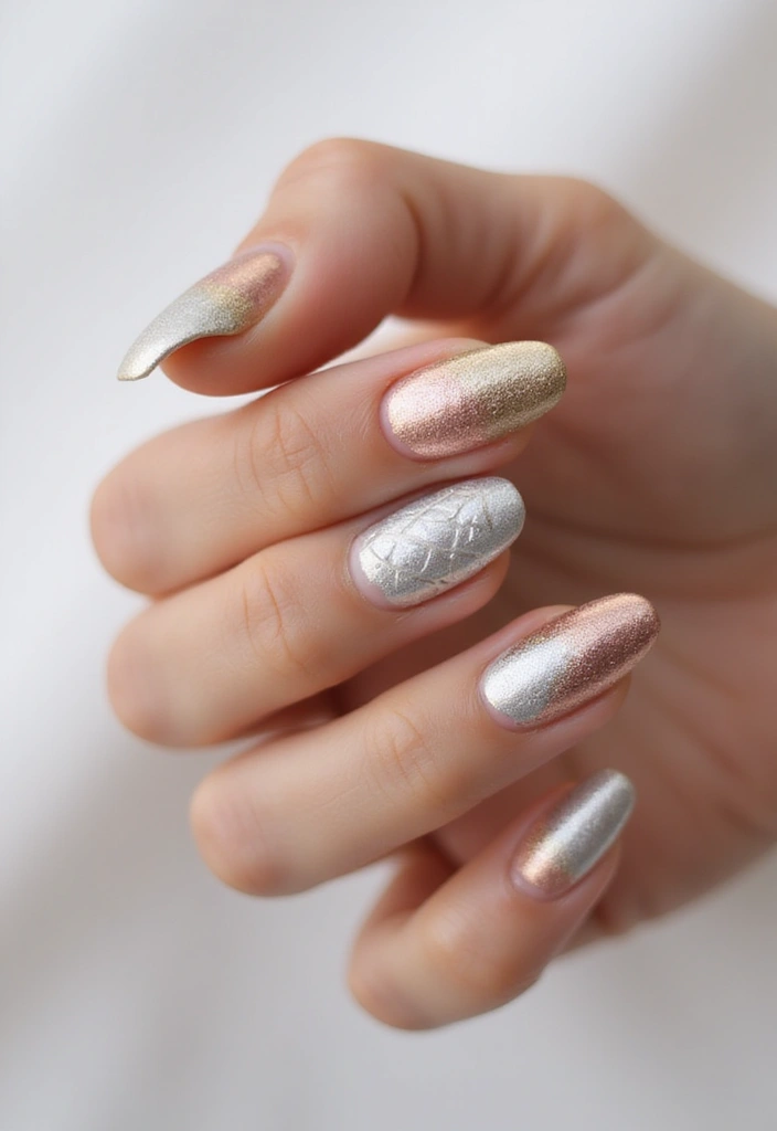 29 Ways to Make Short Nails Look Longer Instantly - 14. Add a Touch of Metallic