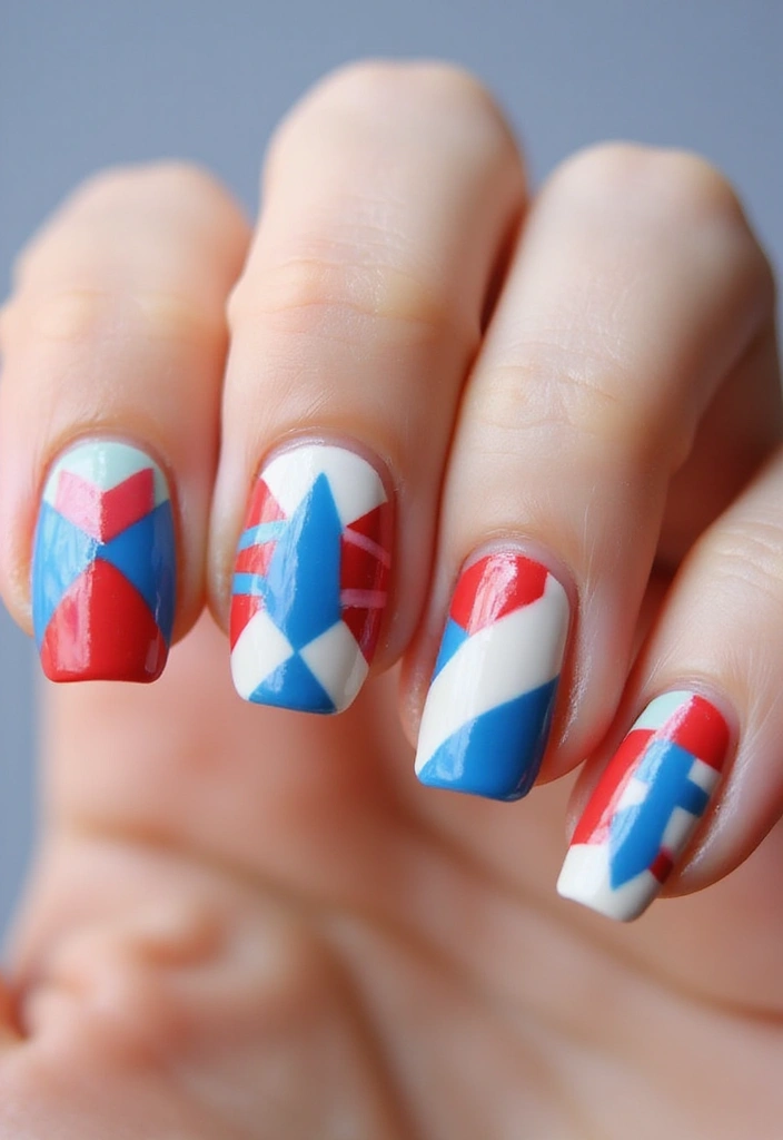 29 Ways to Make Short Nails Look Longer Instantly - 19. Try a Geometric Design