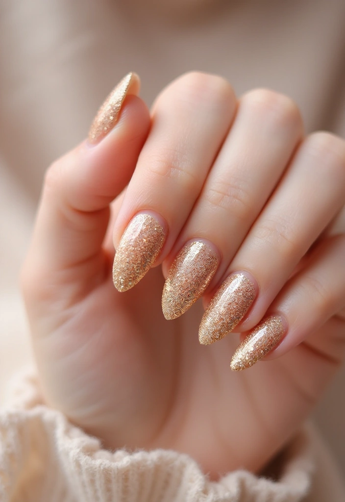 29 Ways to Make Short Nails Look Longer Instantly - 5. Glitter Gradient