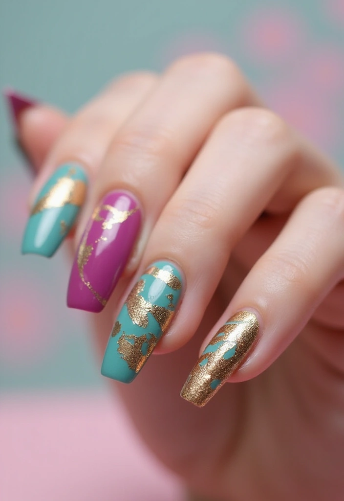 30 Coffin Nails Short – Stylish & Practical for Daily Wear - 15. Artistic Brush Strokes