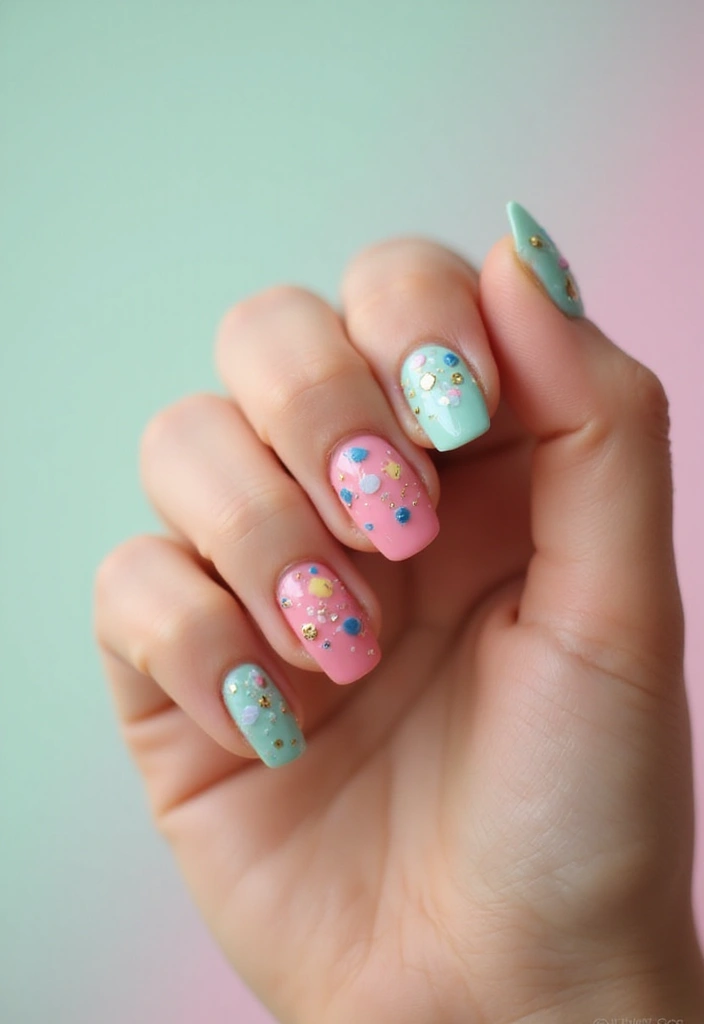 30 Coffin Nails Short – Stylish & Practical for Daily Wear - 18. Sparkly Confetti
