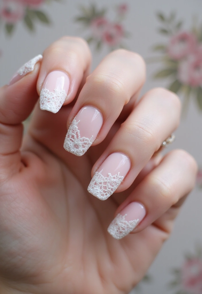 30 Coffin Nails Short – Stylish & Practical for Daily Wear - 19. Vintage Lace