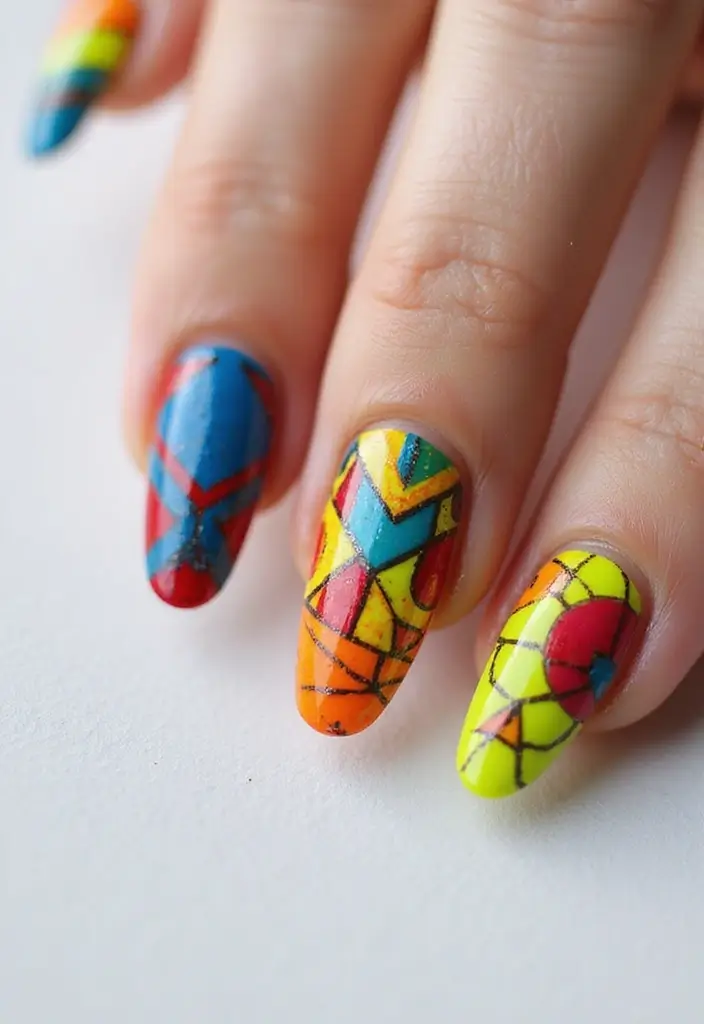 30 Coffin Nails Short – Stylish & Practical for Daily Wear - 22. Cool Geometric Shapes