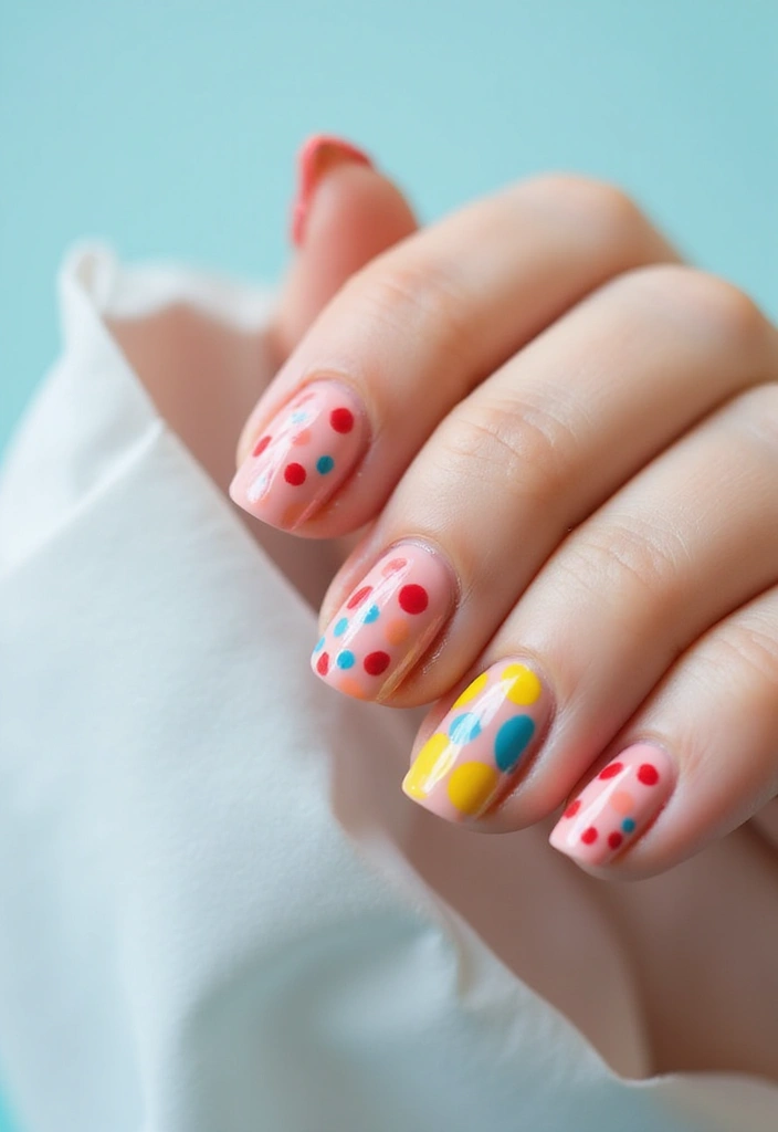 30 Coffin Nails Short – Stylish & Practical for Daily Wear - 23. Charming Polka Dots