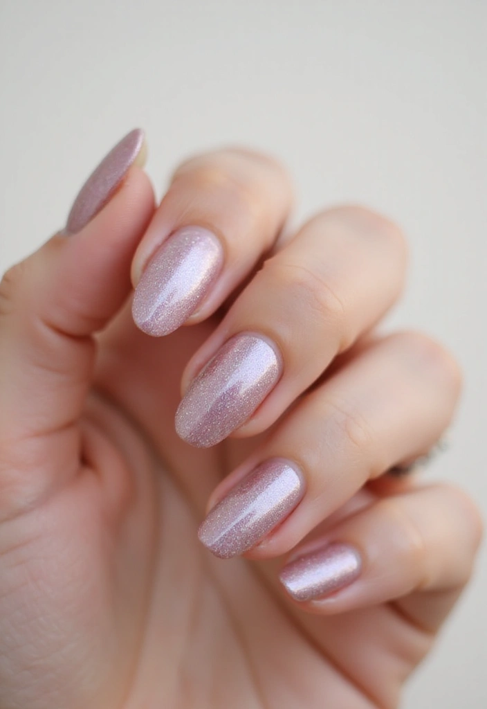 30 Mauve Nails for a Subtle, Sophisticated Vibe - 11. Mauve and Pearlescent Finish
