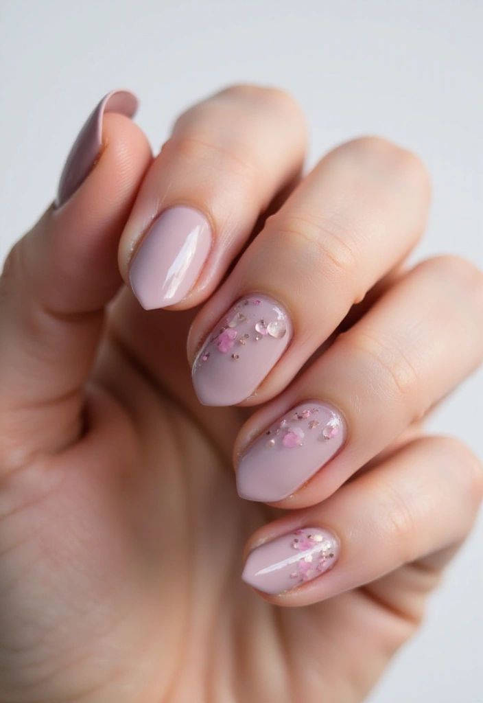 30 Mauve Nails for a Subtle, Sophisticated Vibe - 14. Mauve and Negative Space
