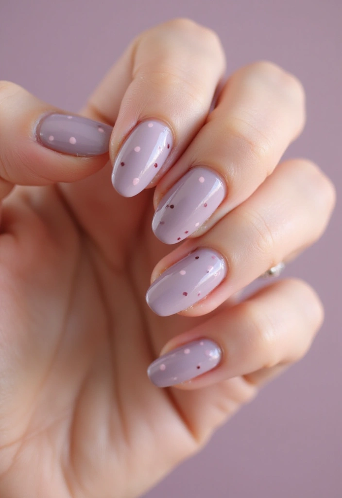 30 Mauve Nails for a Subtle, Sophisticated Vibe - 23. Mauve with Simple Dots