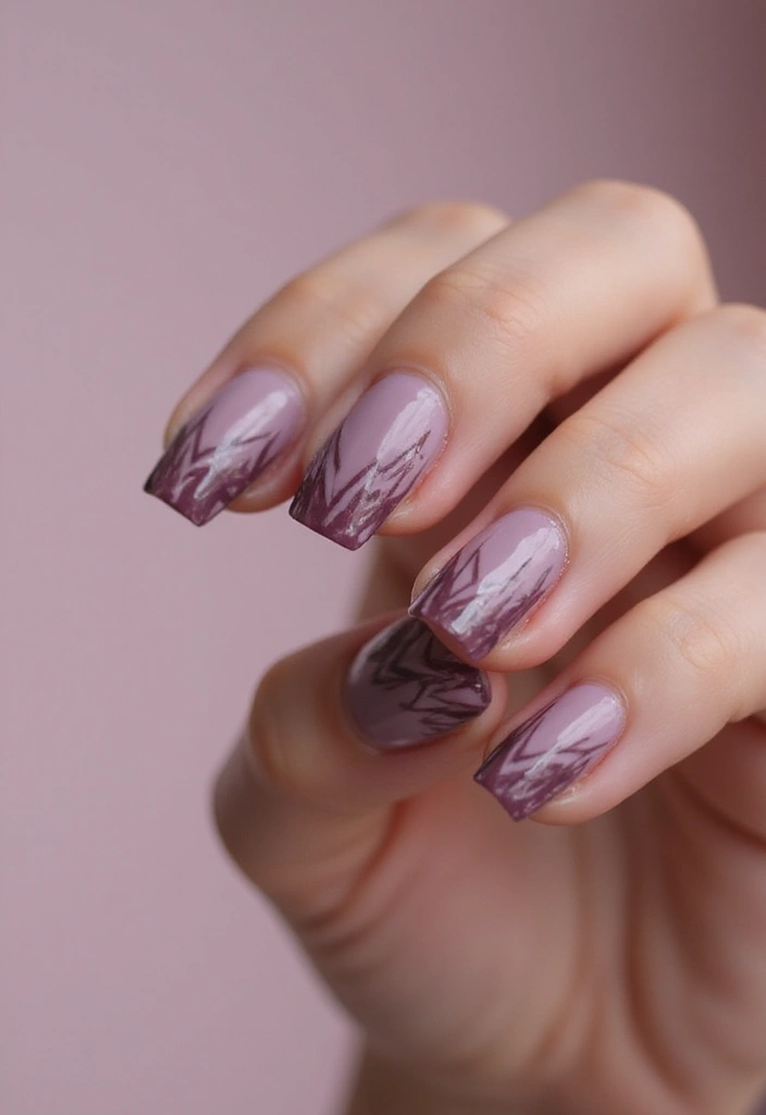 30 Mauve Nails for a Subtle, Sophisticated Vibe - 24. Mauve with Edgy Edge