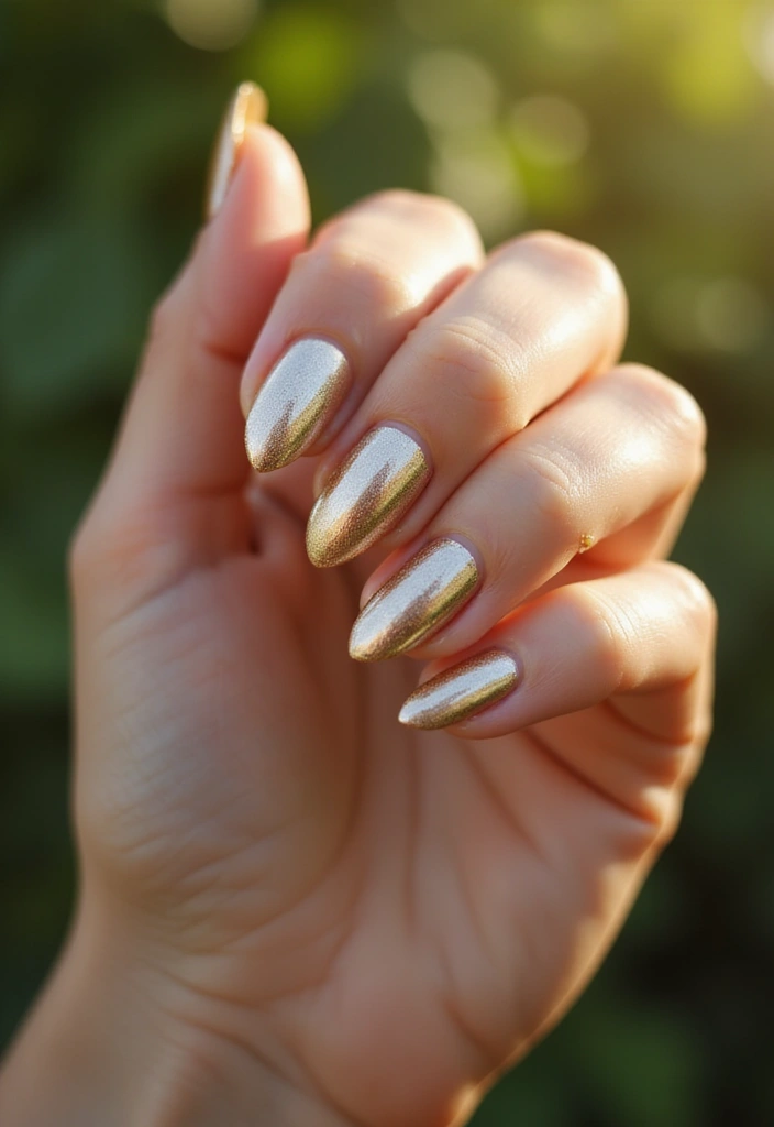 30 Minimalist Nail Art Designs That Are Quietly Stunning - 15. Soft Metallic Sheen