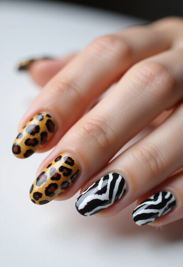 31 90s Nails Comeback: Thin Lines, Tiny Florals & Retro Cool - 11. Animal Print Accents