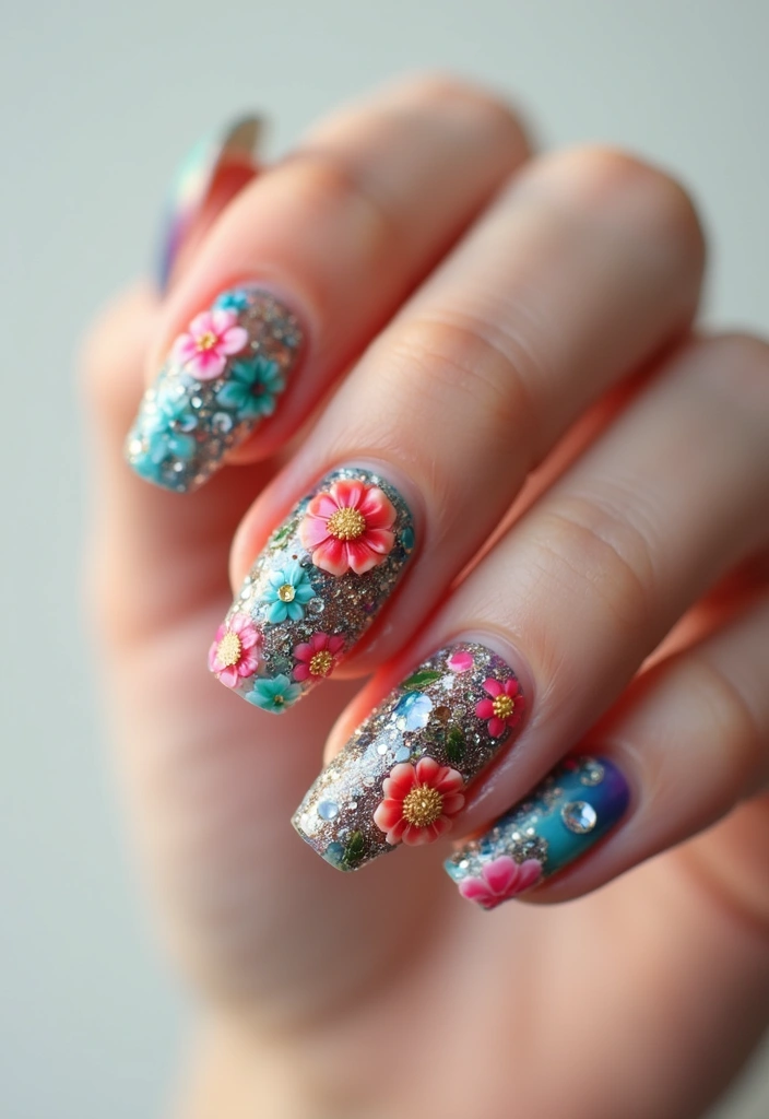 31 90s Nails Comeback: Thin Lines, Tiny Florals & Retro Cool - 14. 3D Nail Art