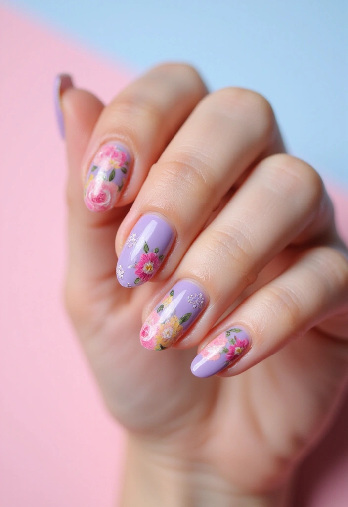 31 90s Nails Comeback: Thin Lines, Tiny Florals & Retro Cool - 2. Tiny Floral Accents