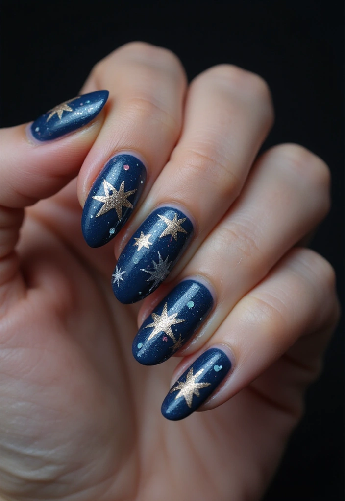 31 90s Nails Comeback: Thin Lines, Tiny Florals & Retro Cool - 20. Whimsical Stars