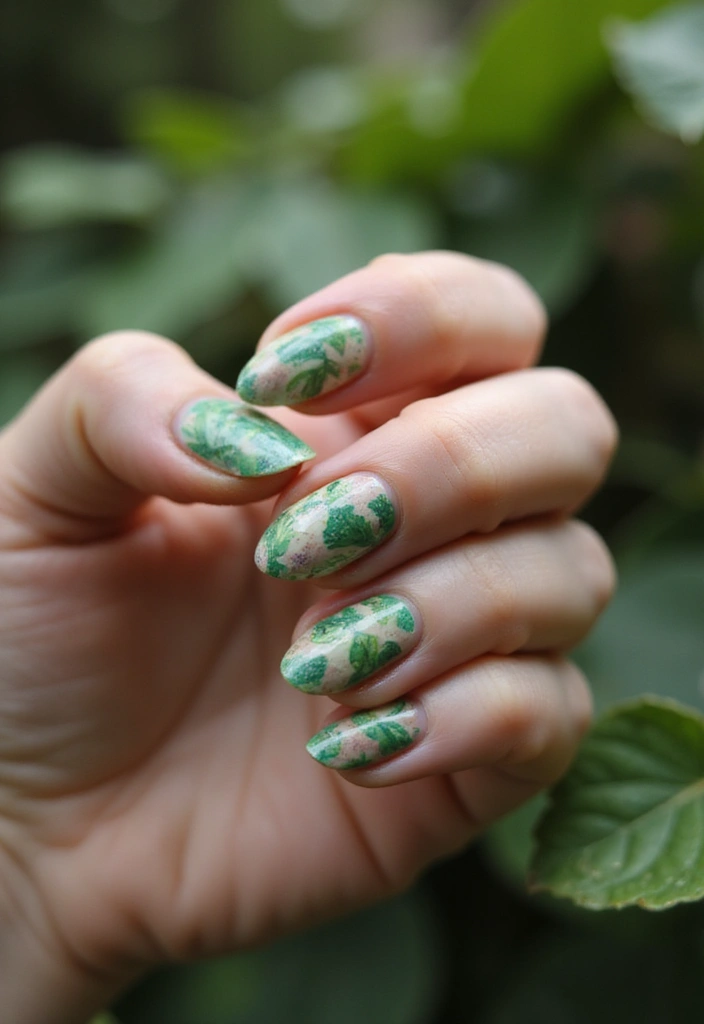 31 90s Nails Comeback: Thin Lines, Tiny Florals & Retro Cool - 21. Inspired by Nature