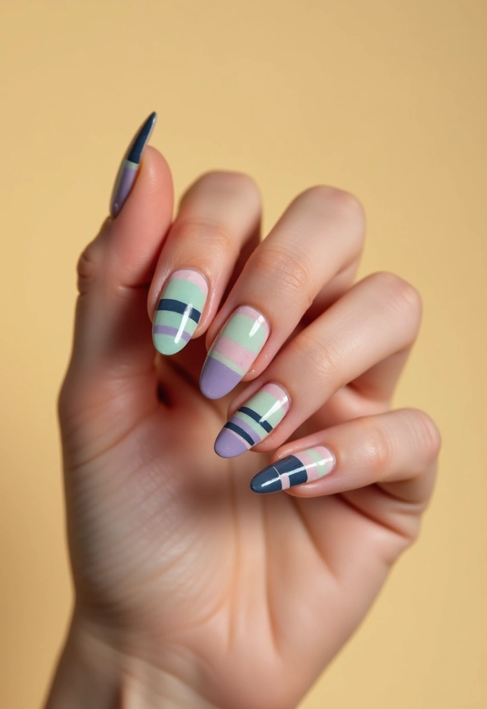 31 90s Nails Comeback: Thin Lines, Tiny Florals & Retro Cool - 25. Vintage Stripes