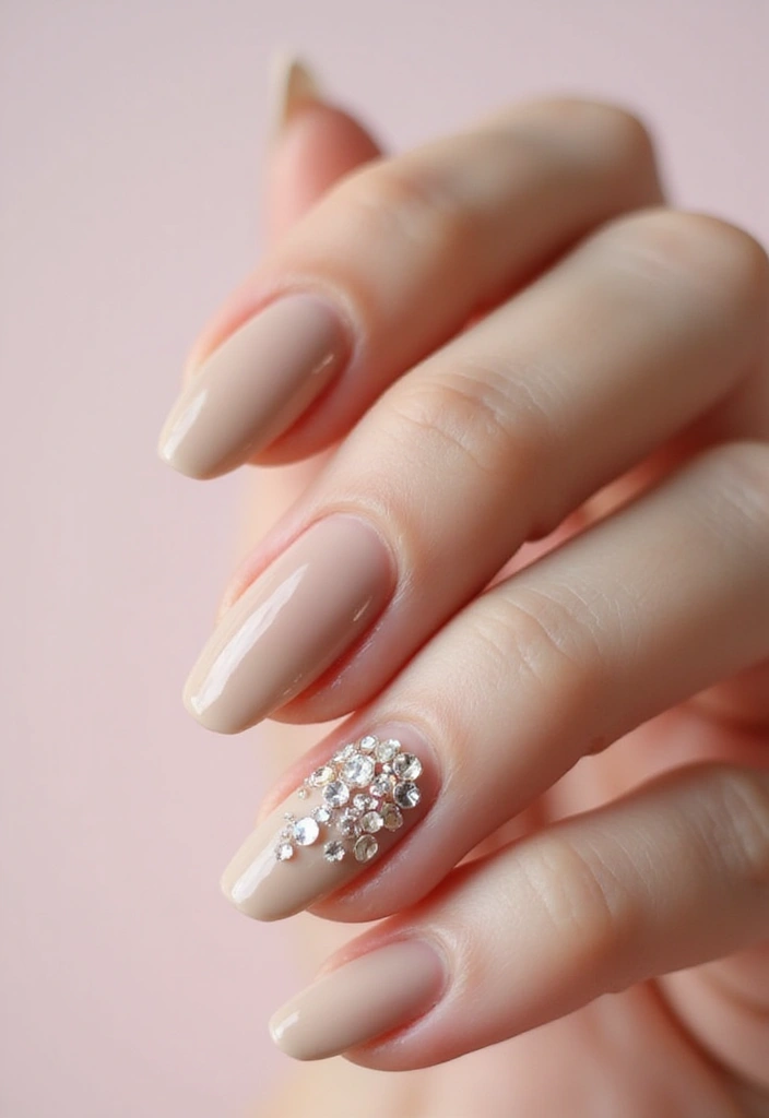 31 90s Nails Comeback: Thin Lines, Tiny Florals & Retro Cool - 29. Crystal-Studded Elegance