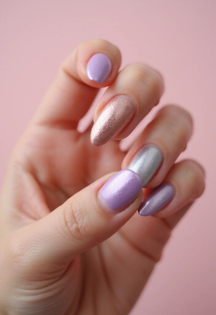 31 90s Nails Comeback: Thin Lines, Tiny Florals & Retro Cool - 30. Soft Metallics
