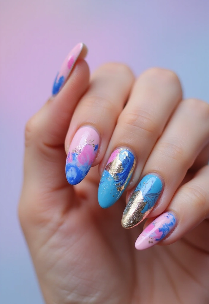31 90s Nails Comeback: Thin Lines, Tiny Florals & Retro Cool - 31. Abstract Art