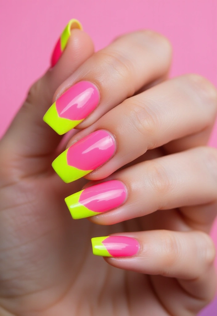 31 Nail Shapes Compared: Which One Suits Your Fingers Best? - 22. Neon French Tip
