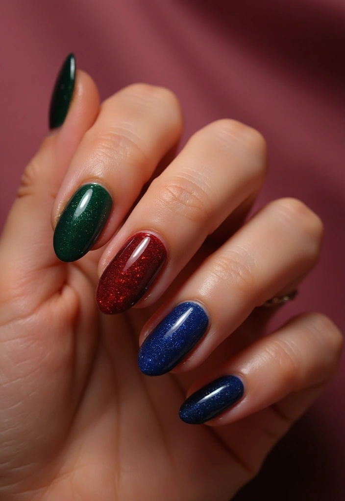 31 Nail Shapes Compared: Which One Suits Your Fingers Best? - 24. Jewel Tones
