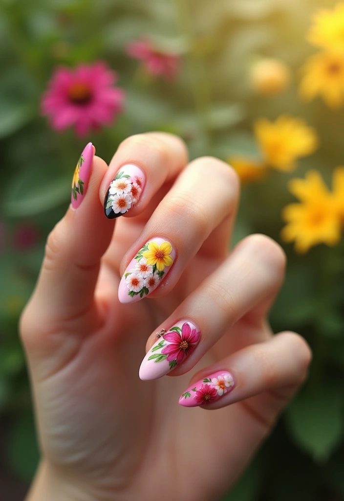 31 Nail Shapes Compared: Which One Suits Your Fingers Best? - 28. Floral