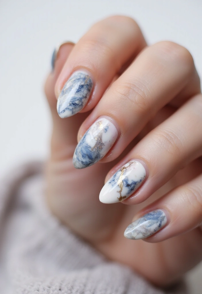 31 Nail Shapes Compared: Which One Suits Your Fingers Best? - 29. Marbled