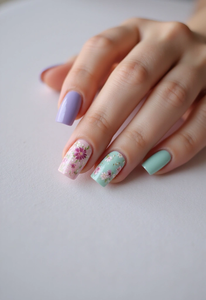 32 Clean Girl Nail Aesthetic Ideas for That Effortless Chic Look - 13. Floral Accents