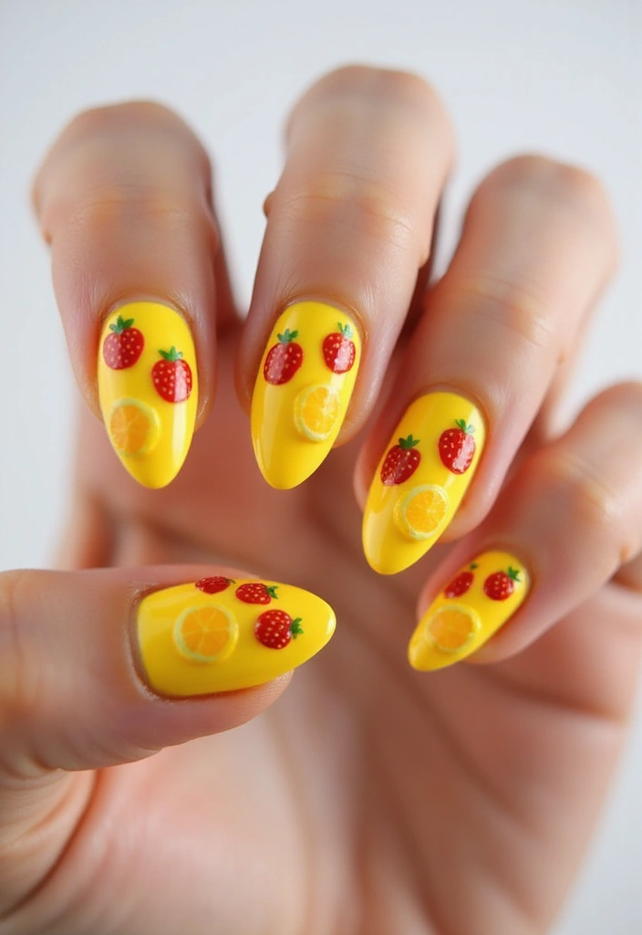 32 Clean Girl Nail Aesthetic Ideas for That Effortless Chic Look - 23. Fun Fruit Nail Art
