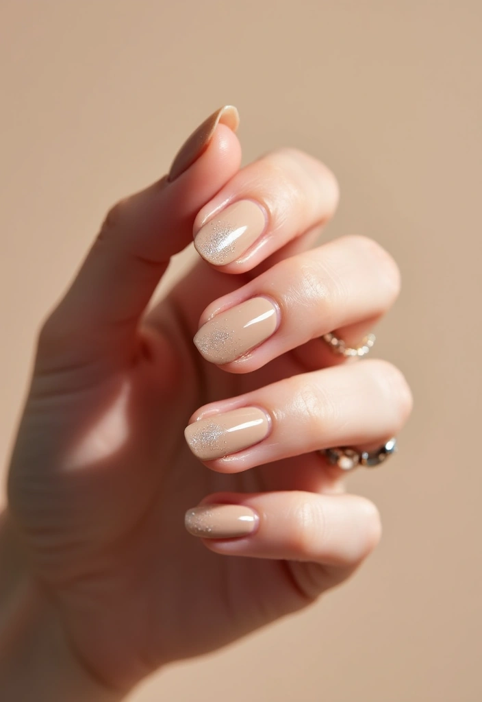 32 Clean Girl Nail Aesthetic Ideas for That Effortless Chic Look - 5. Subtle Glitter Accents
