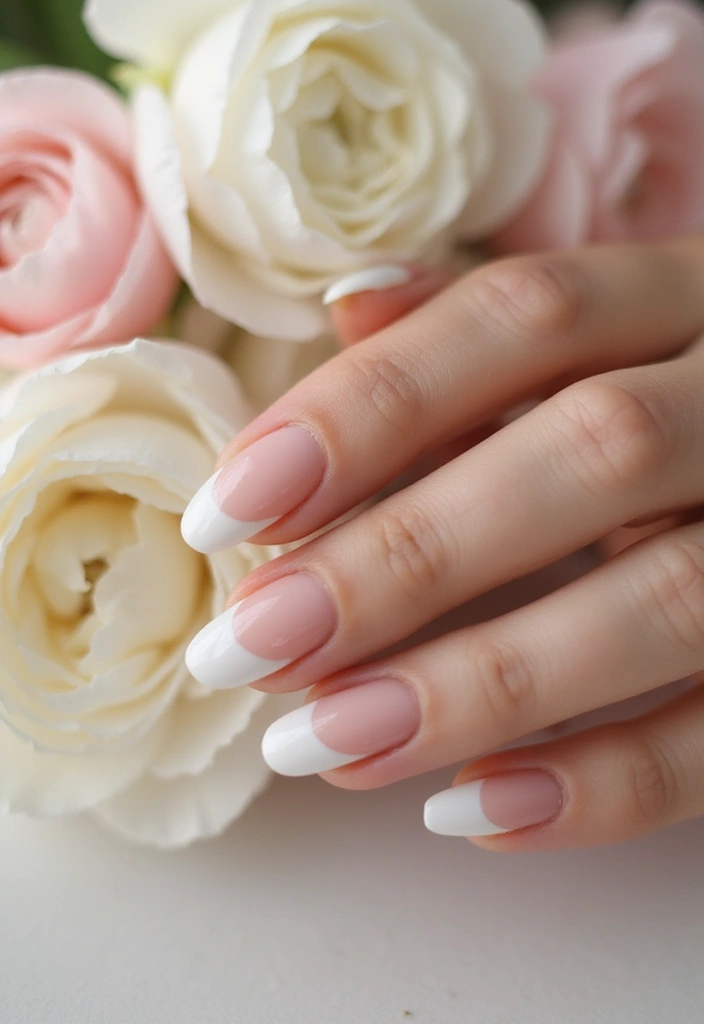 32 Elegant French Tips for the Modern Bride - 1. Classic White Tip with a Twist
