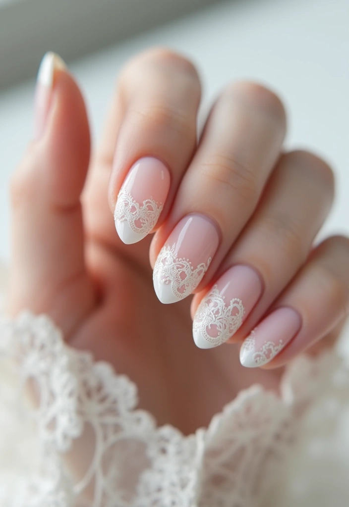 32 Elegant French Tips for the Modern Bride - 15. Elegant Lace Design