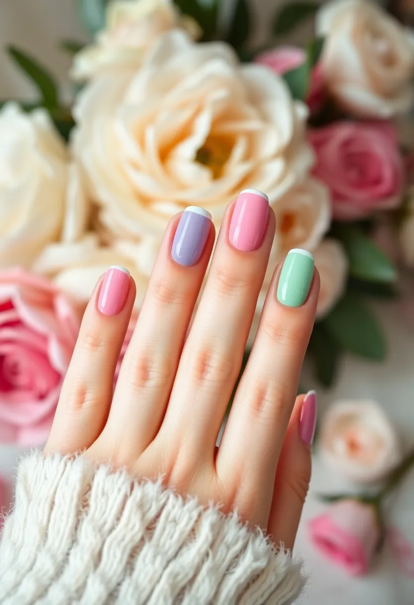 32 Elegant French Tips for the Modern Bride - 25. Colorful French Tips