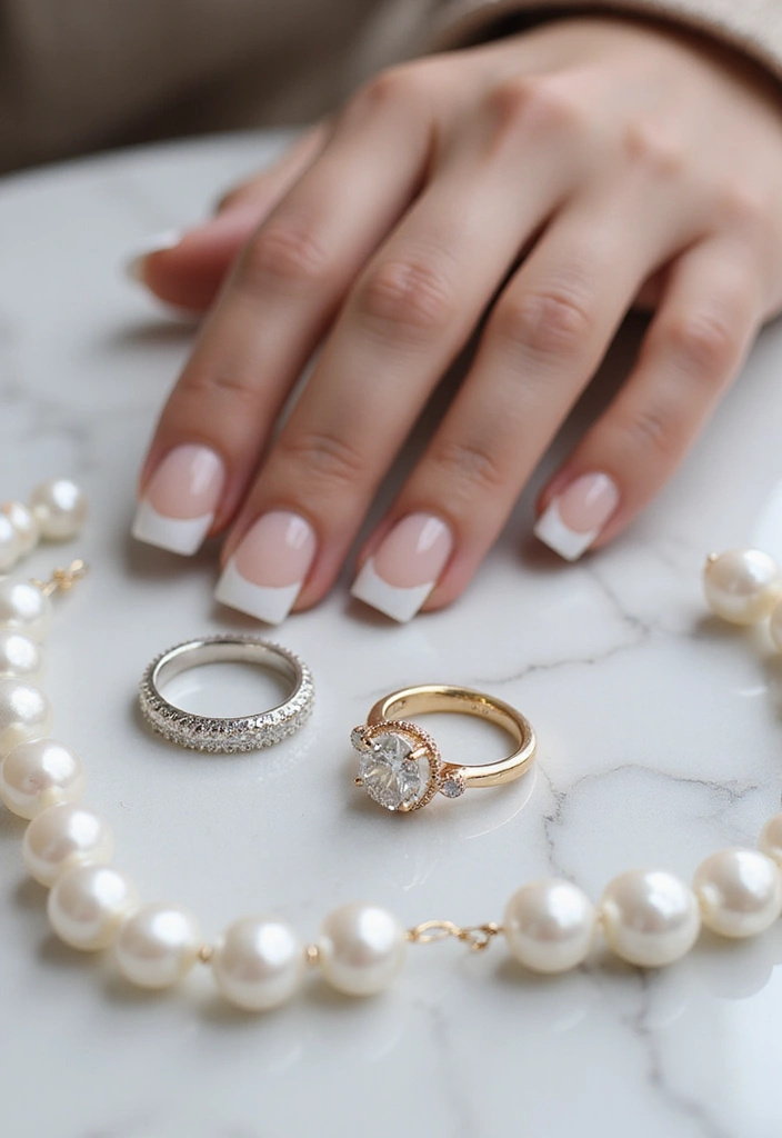 32 Elegant French Tips for the Modern Bride - 5. Minimalist Geometric French