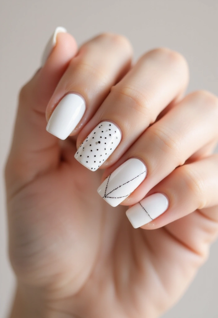 32 Soft Girl Nails with Pastels, Pearls, and Delicate Details - 10. Minimalist Whites