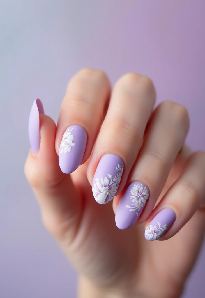 32 Soft Girl Nails with Pastels, Pearls, and Delicate Details - 2. Lavender Dreams