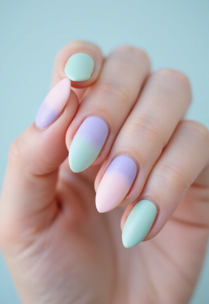 32 Soft Girl Nails with Pastels, Pearls, and Delicate Details - 26. Frosted Pastels