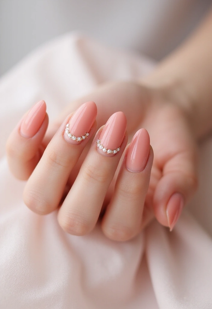 32 Soft Girl Nails with Pastels, Pearls, and Delicate Details - 5. Soft Coral Elegance