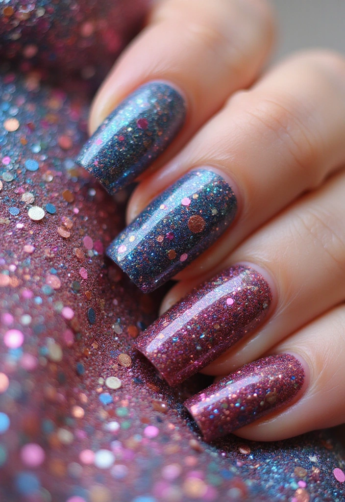 33 Eco-Friendly Nail Art Ideas Using Recycled Materials - 11. Recycled Glitter