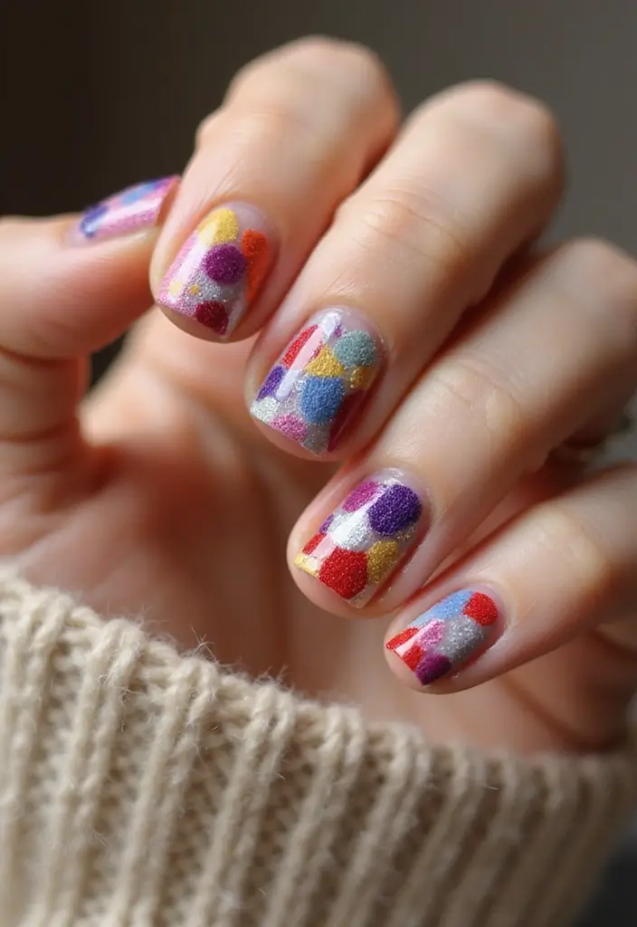 33 Eco-Friendly Nail Art Ideas Using Recycled Materials - 13. Fabric Swatches