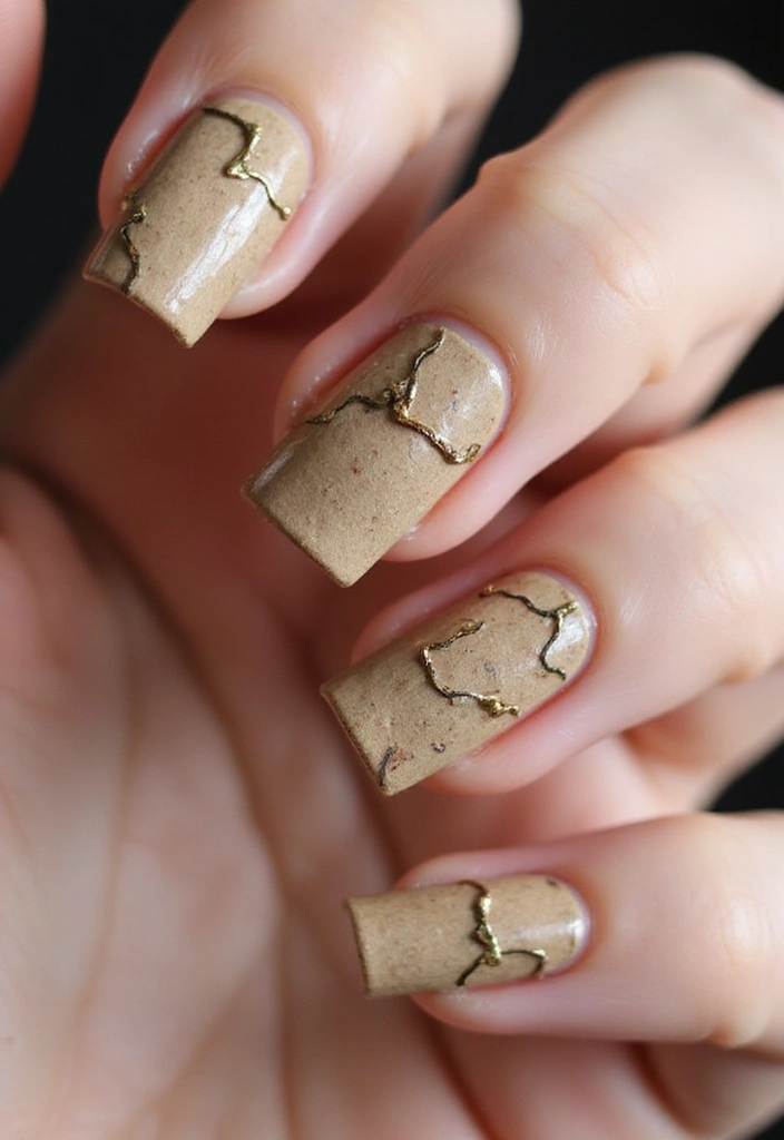33 Eco-Friendly Nail Art Ideas Using Recycled Materials - 17. Upcycled Cardboard Nail Art