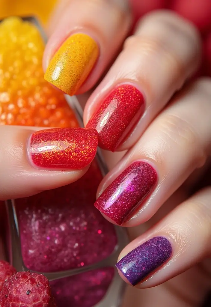 33 Eco-Friendly Nail Art Ideas Using Recycled Materials - 18. Fruit Juice Dyes