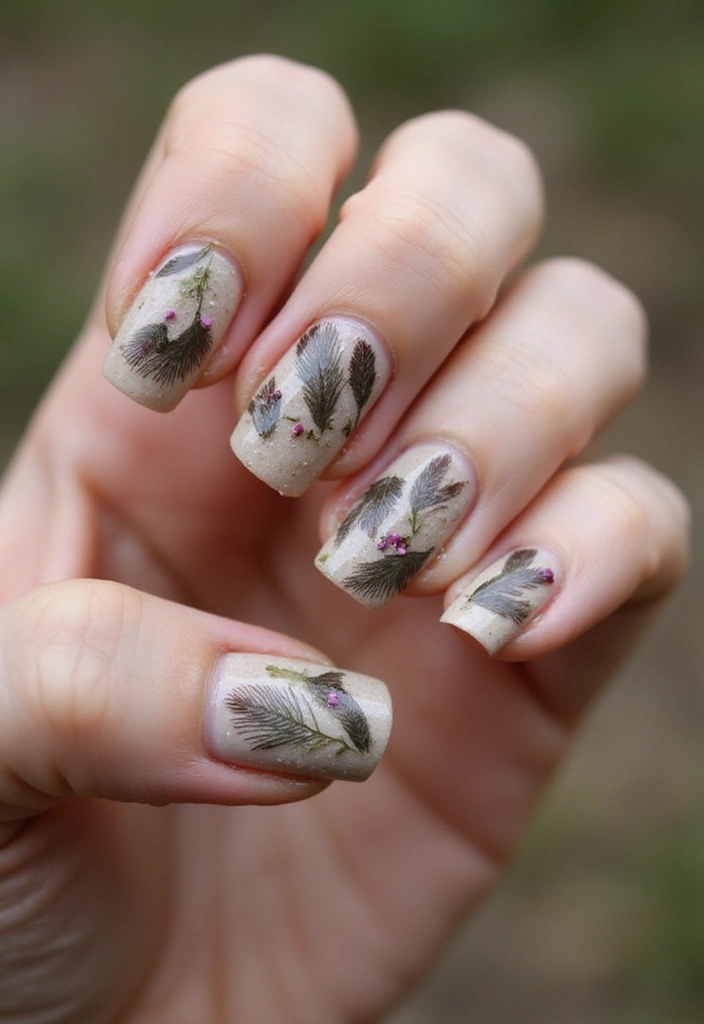 33 Eco-Friendly Nail Art Ideas Using Recycled Materials - 26. Upcycled Nature Finds