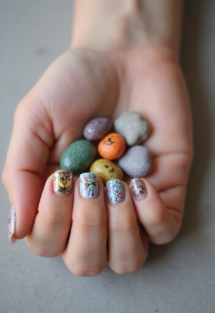 33 Eco-Friendly Nail Art Ideas Using Recycled Materials - 27. Painted Rocks