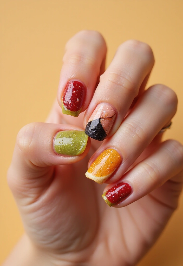 33 Eco-Friendly Nail Art Ideas Using Recycled Materials - 8. Dried Fruit Nail Art