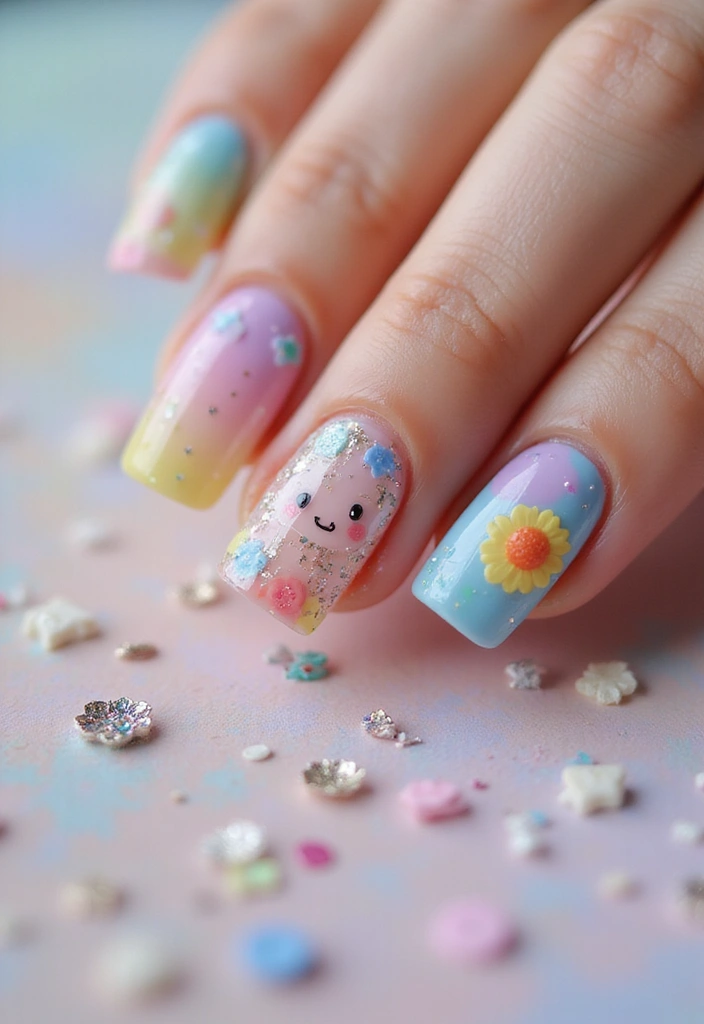 33 Glass Nail Trend: Transparent, Glossy, and Totally In Demand - 30. Glass Nail Art for Kids