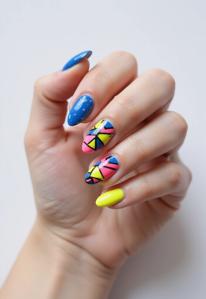 33 Press-On Nails That Look 100% Real (No One Will Know!) - 10. Geometric Patterns for the Modern Touch