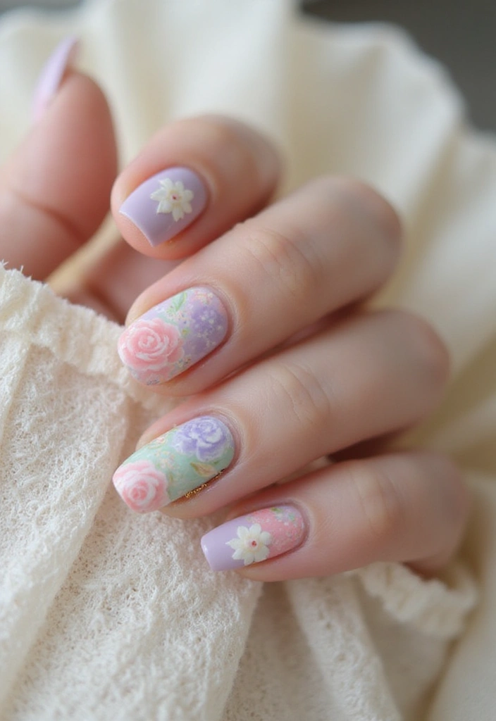 33 Press-On Nails That Look 100% Real (No One Will Know!) - 14. Vintage-Inspired Designs