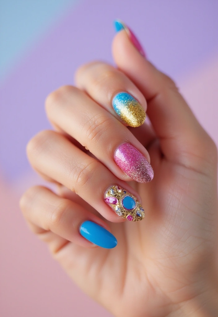 33 Press-On Nails That Look 100% Real (No One Will Know!) - 4. Dazzling Glitter Press-Ons