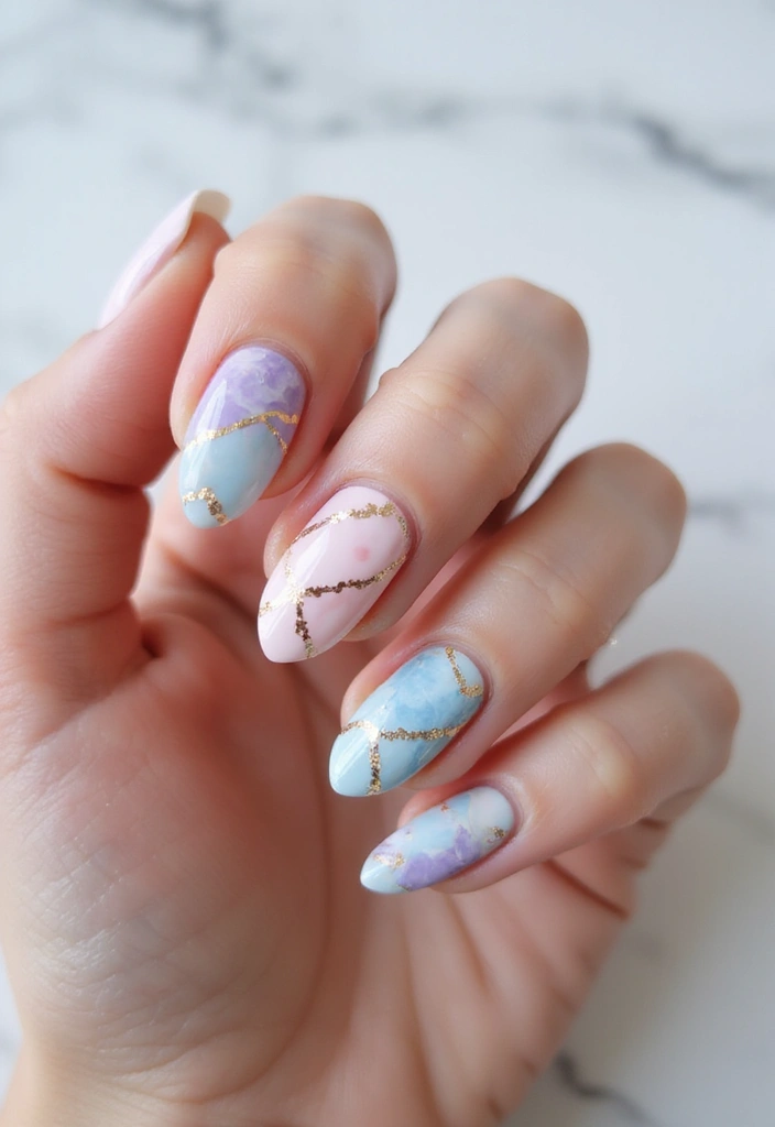 33 Press-On Nails That Look 100% Real (No One Will Know!) - 7. Marble Nail Art Techniques