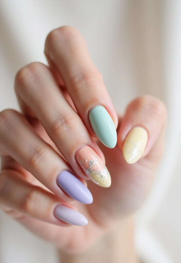 34 Easter Nail Art 2025 – Cute, Pastel & Playful - 15. Light Pastel Texture